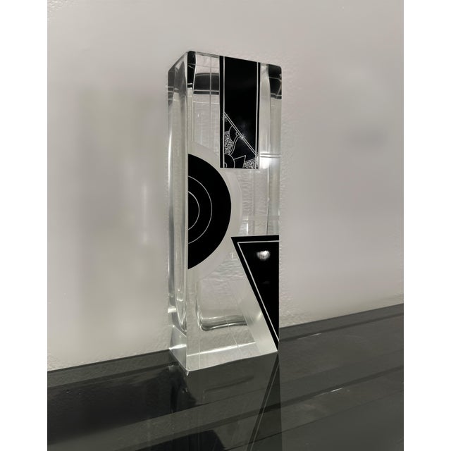 Art Deco Acid Etched Black Glass Vase by Karl Palda, 1930s For Sale - Image 9 of 10
