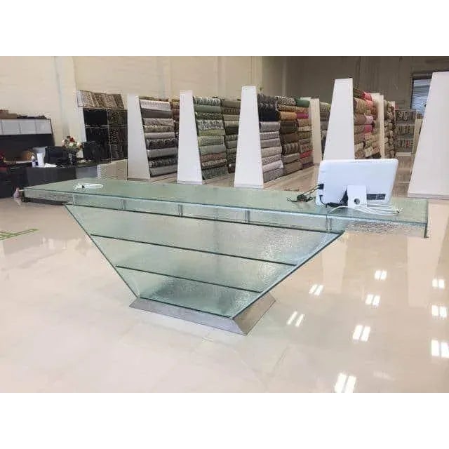 2010s Gorgeous Glass Reception Desk/Table For Sale - Image 5 of 5