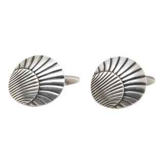 Georg Jensen Sterling Silver Sea Shell Cufflinks No. 99 - 2 Pieces For Sale