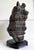 Black Rare Chinese Antique Black and White Lingbi Scholar Stone on Display Stand For Sale - Image 8 of 18