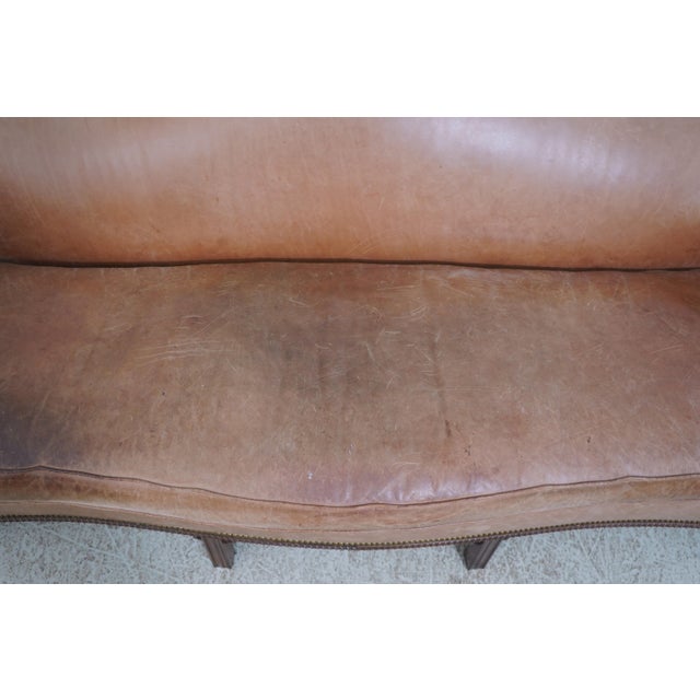 Hickory Chair Co Camelback Leather Sofa For Sale - Image 10 of 18