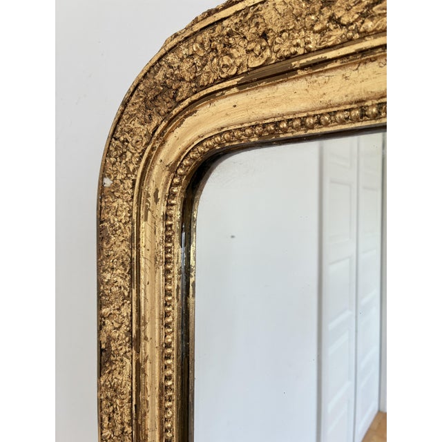 Large Antique French Louis Philippe Giltwood Mirror – Late 19th Century For Sale - Image 6 of 11