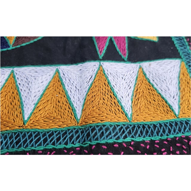 Blue Embroidered Kilim with South African Parrots, 1997 For Sale - Image 8 of 9