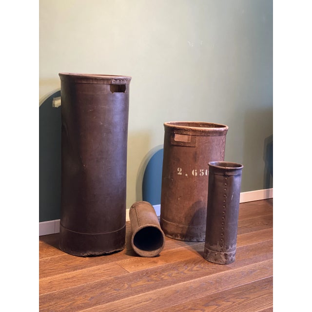 Vintage Industrial Italian Bins in Vulcanized Fiber with Markings from Fashion Factory, Italy, 1920s, Set of 4 For Sale - Image 6 of 18