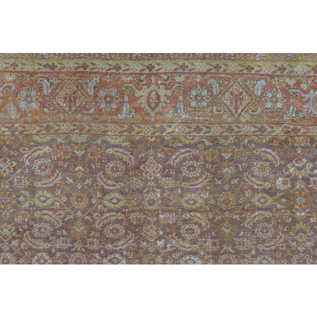 Shabby Chic Antique Mahal Rug, 13'7'' X 14'2'' For Sale - Image 3 of 13