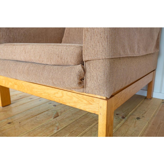 Mid-Century Modernist Sofa and Armchair in Blonde Maple and Upholstery attributed to Terence Conran, 1970s, Set of 2 For Sale - Image 9 of 18