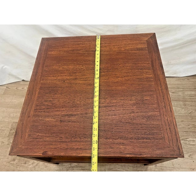 1960s MCM Ming Style Wood Coffee / End Table With Open Geometric Fretwork Lower Shelf For Sale - Image 11 of 12