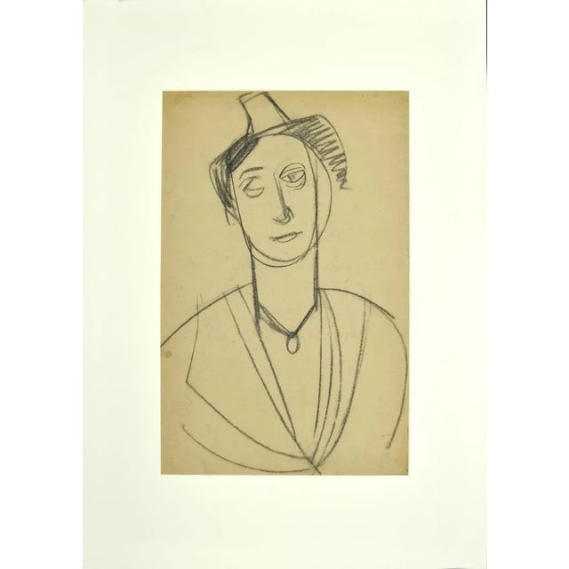 Unknown, Portrait, Pencil Drawing, Early 20th Century For Sale - Image 3 of 3