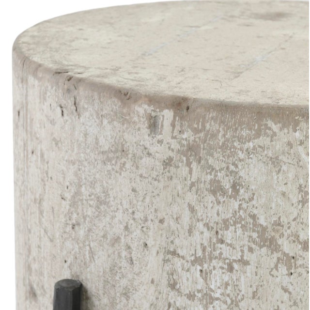 Contemporary Tuscan Cream Round Side Table 15" For Sale - Image 3 of 5