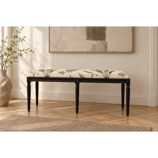 Mid-Century Modern Mid-Century Swedish Gustavian Bench by G.P & J. Baker Ferns, 1960s For Sale - Image 3 of 6