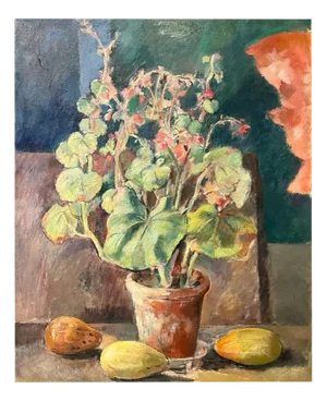 Fernand Blondin, Flowers in a Pot, Oil on Canvas