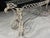 French Hollywood Regency Iron Glass Top Console Table With Scrollwork Legs and Crystal Beading For Sale - Image 3 of 10