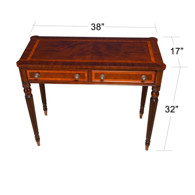 We designed and produced this Sheraton style Two Drawer Console Table as a matching item to sell along with our ever...