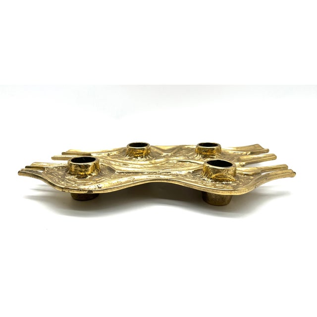Mid-Century Modern Sculptural Brutalist Four-Flame Candlestick by Antonella Caprio Saviato, Italy, 1960s For Sale - Image 3 of 16