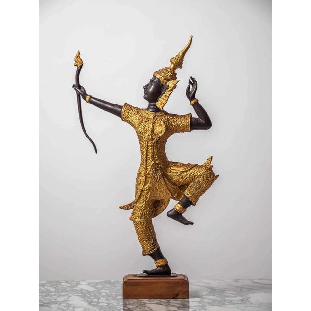 Beautiful handmade statue of a Thai dancer, which is a masterpiece of traditional craftsmanship. This statue is made of...