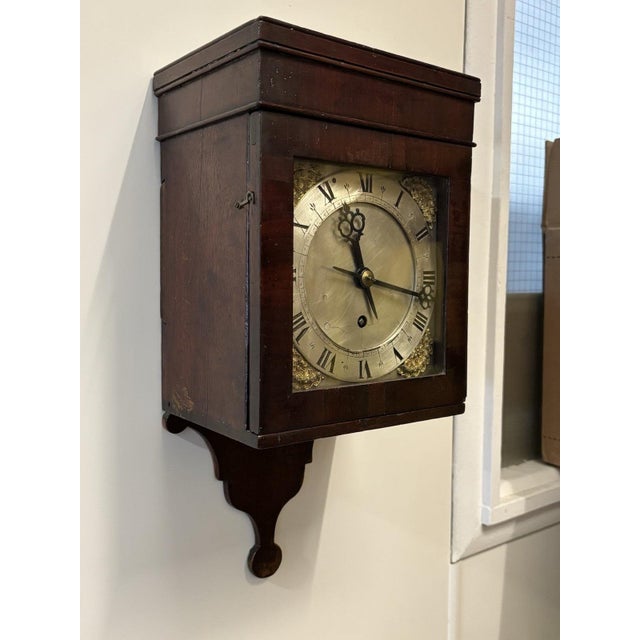 Mahogany Hooded Wall Clock, 18th Century For Sale - Image 3 of 12