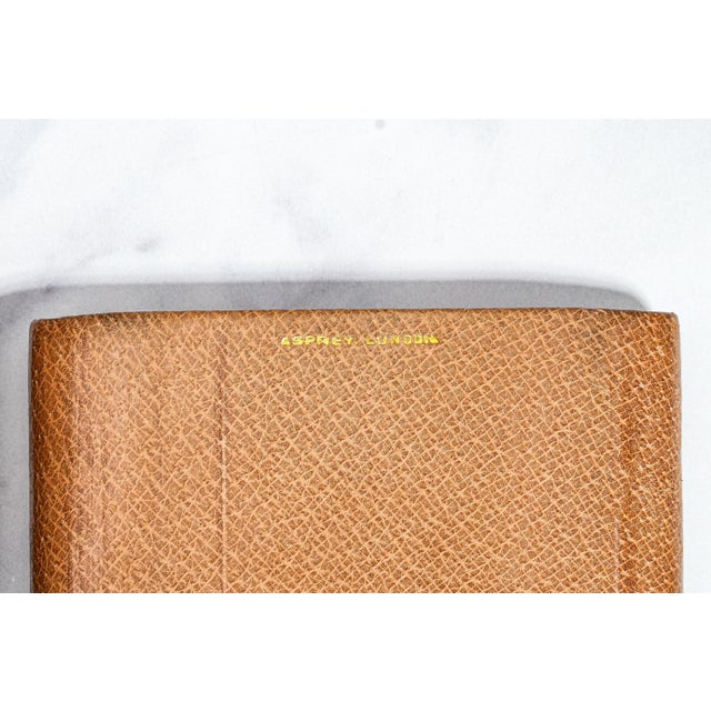 1920s Superb Large Asprey & Co. Antique Art Deco Leather 9kt Gold Cigar Case Tobacciana For Sale - Image 5 of 16