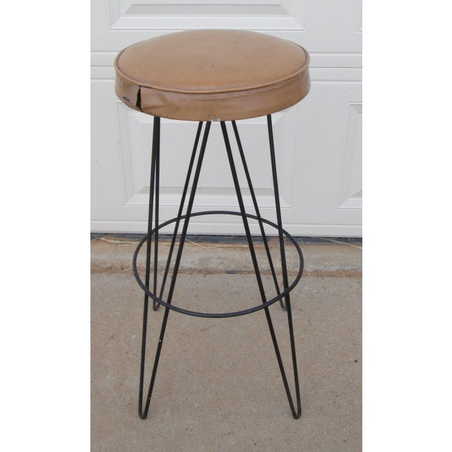 Mid 20th Century Mid Century Modern Hairpin Leg Bar Stool For Sale - Image 5 of 15