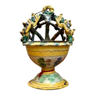 Vintage Polychromed Ceramic Incensario For Sale