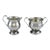 Mid 20th Century Sterling Silver Revere Silversmiths Danish/Jensen Blossom Creamer Sugar Bowl Set For Sale