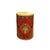 Asian Distressed Red Lotus Tibetan Style Jewel Tower Graphic Round Drum Table For Sale - Image 3 of 8