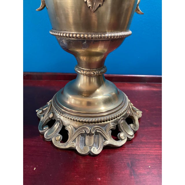 Antique Exquisite Ornate Victorian Bronze Oil Lamp 1900's For Sale - Image 12 of 18