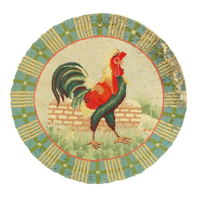 Pasargad Antique American Hooked Round Rug For Sale