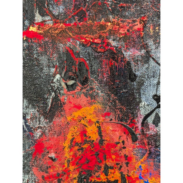 Sculpture Materials Paul Reeves "Lucid Love" Contemporary Black & Red Gestural Expressionist Abstract Painting, 2024 For Sale - Image 7 of 8