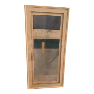 Original Signed 1980s Framed Abstract John Baughman Painted Work on Paper For Sale
