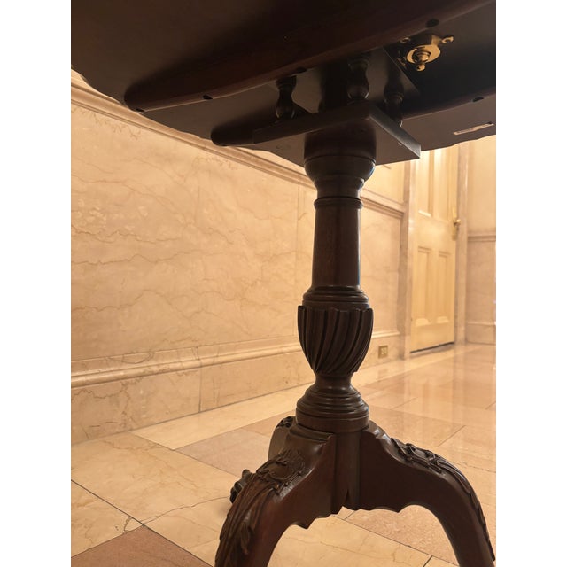 Mid 20th Century Stickley Mahogany Chippendale Pie-Crust Pedestal Table For Sale - Image 5 of 11