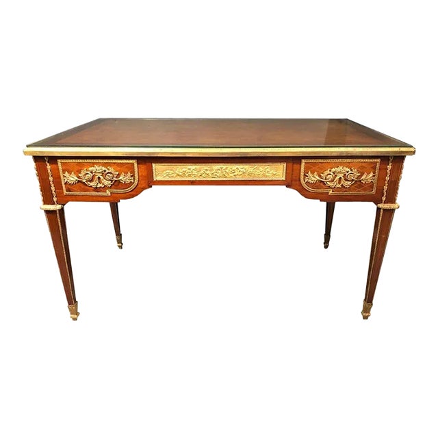 Louis XVI Style 19th-20th Century Bronze Mounted Desk Manner Linke For Sale