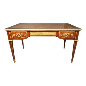 Louis XVI Style 19th-20th Century Bronze Mounted Desk Manner Linke