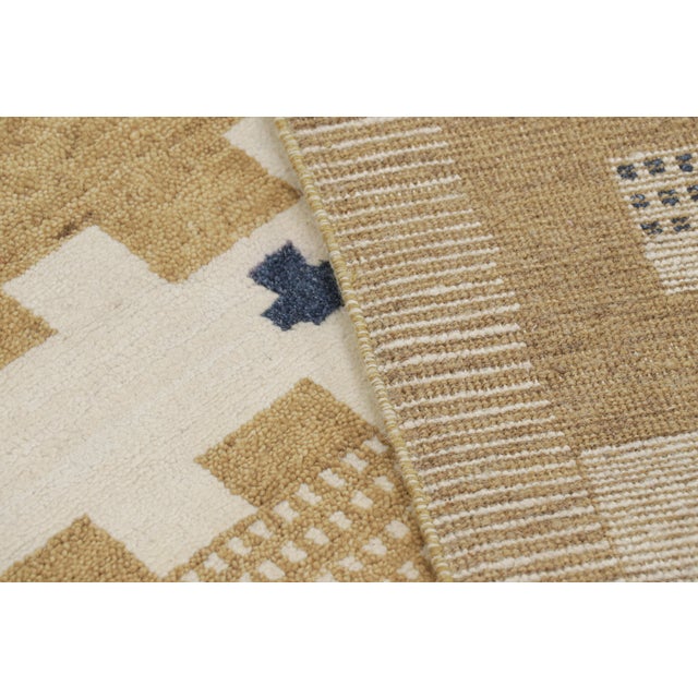Beige Rug & Kilim’s Scandinavian Style Rug in Beige-Brown and White Geometric Patterns - 4x6 For Sale - Image 8 of 8