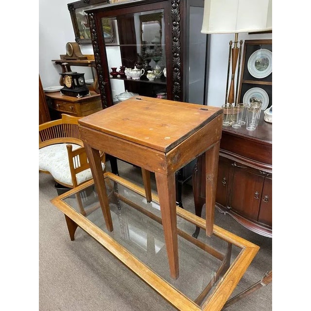 Brown Antique Primitive Style Teaching Desk For Sale - Image 8 of 8