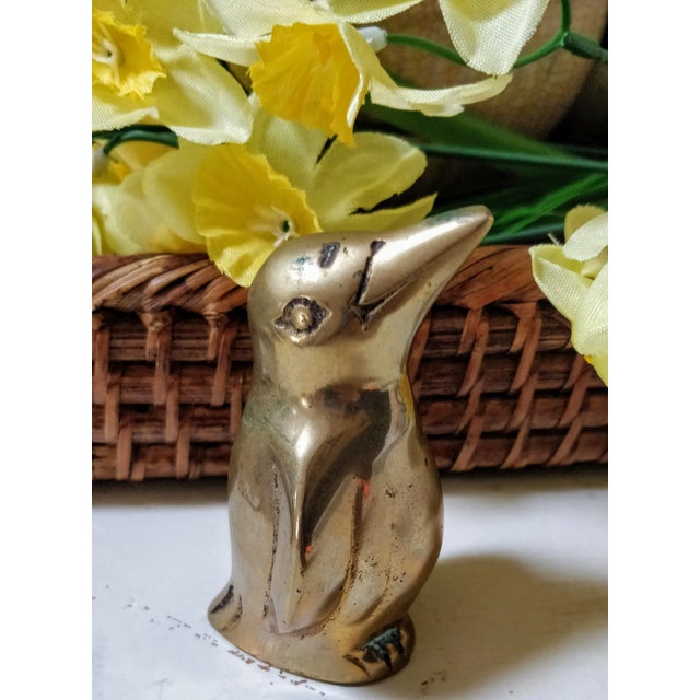 Late 20th Century Vintage Solid Brass Penguin Paperweight For Sale - Image 5 of 6