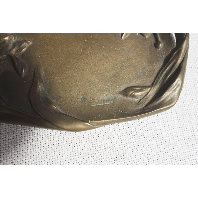 Metal Antique Art Nouveau Bronze Tray by A. Bouny, 1890s For Sale - Image 7 of 11