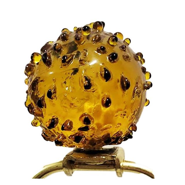 1960sMid-Century Modern Murano Style Tortoiseshell Art Glass Table Lamp W/Optional Contemporary Shade For Sale In Las Vegas - Image 6 of 9