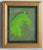 Textile Horses Portraits Art Deco Impressionism Minimalism Green Original Oil Painting by Cleo Plowden For Sale - Image 7 of 7