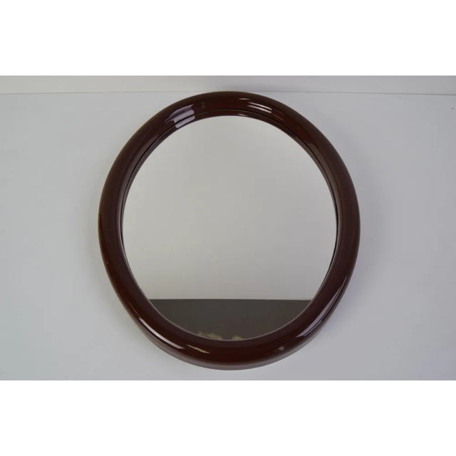 Vintage Oval Wall Mirror, Czechoslovakia, 1970s For Sale - Image 3 of 9