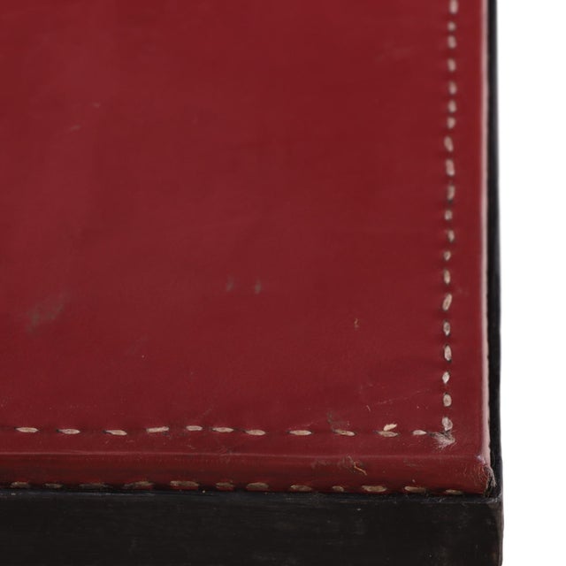 Early 21st Century Iron and Leather Side Table in the Manner of Jean-Michel Frank, Contemporary For Sale - Image 5 of 6