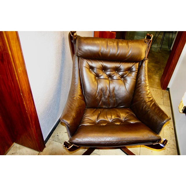 Set of Norwegian Falcon Armchair and Ottoman by Sigurd Ressel for Vatne Mobler, 1970s For Sale - Image 12 of 18
