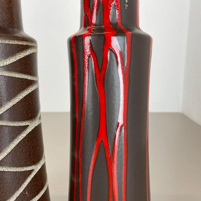 Fat Lava Pottery Vases from Scheurich, Germany, 1970s, Set of 2 For Sale - Image 12 of 18