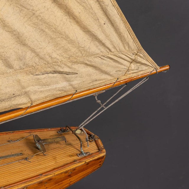 Vintage English Carved Hull Pond Yacht, 1930s For Sale - Image 18 of 18