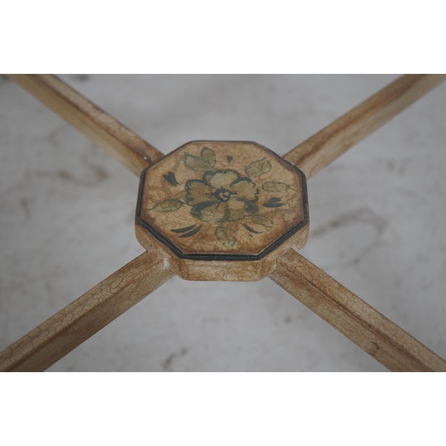 White Venetian Pair of Square Crackle Paint Accent Tables For Sale - Image 8 of 15