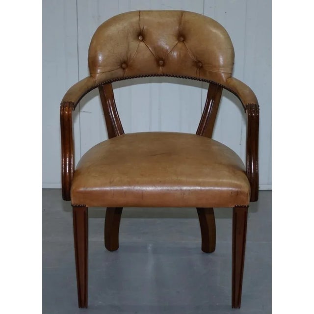 Brown Leather Court Office Dining Chair from House of Chesterfield For Sale - Image 17 of 18