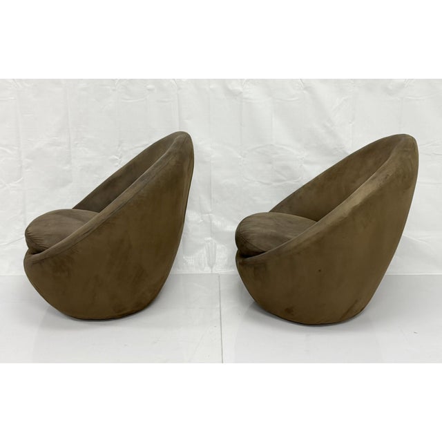 Vintage Pair Milo Baughman for Thayer Coggin Swivel Egg Lounge Chairs, Usa 1960s For Sale - Image 9 of 18