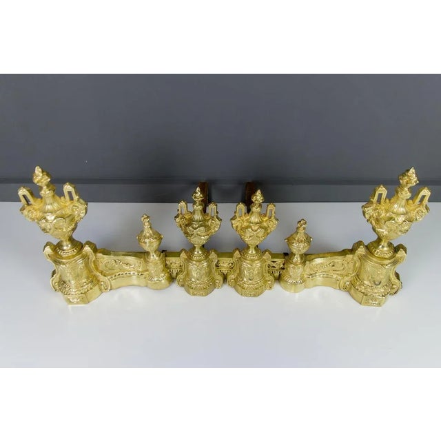 Louis XVI Style Bronze Fireplace Set from Charles Casier, Set of 5 For Sale - Image 14 of 18