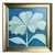 Original Framed Flower Painting, Green Botanical Wall Art, Oil on Canvas in Gold Frame, 14x14 Minimalist Boho Home Deco For Sale