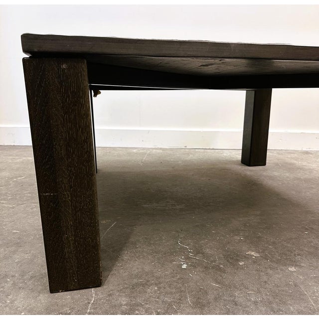 French Slate & Oak Coffee Table, 1970s For Sale - Image 10 of 12
