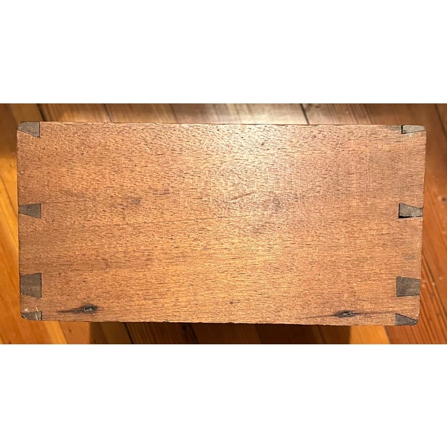 Antique 19th century American Federal mahogany open desk caddy box. Measures 12 3/4" x 8" x 4" tall. Good condition -...